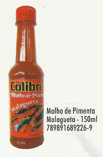 Molho de pimenta malagueta 150ml