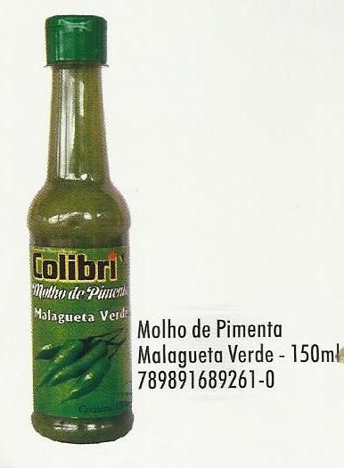 Molho de pimenta malagueta verde 150 ml